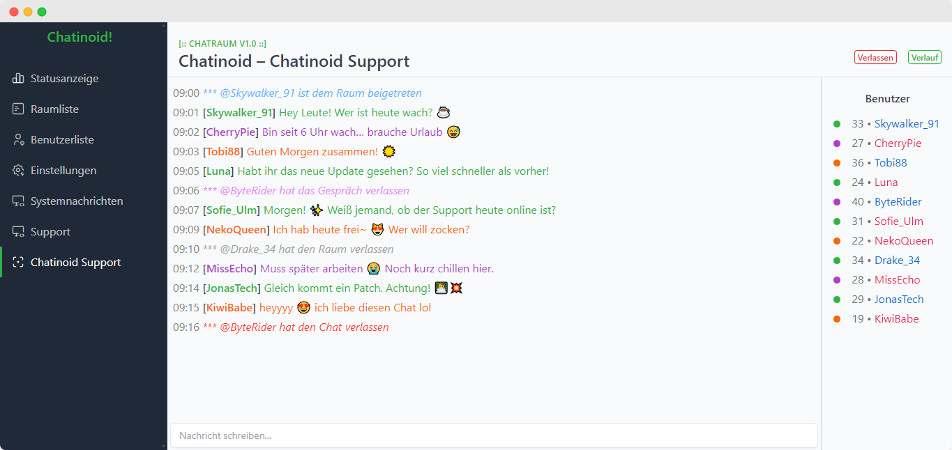 Chatinoid – Authentic Chat Plattform Vorschau
